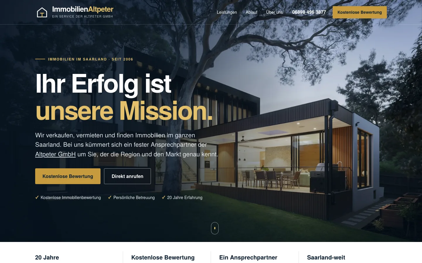Startseite des Projekts Immobilien Altpeter